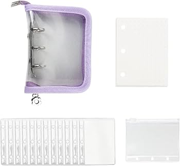 Amazon.co.jp: ミニ予算バインダー 現金封筒セット パープル 3リング